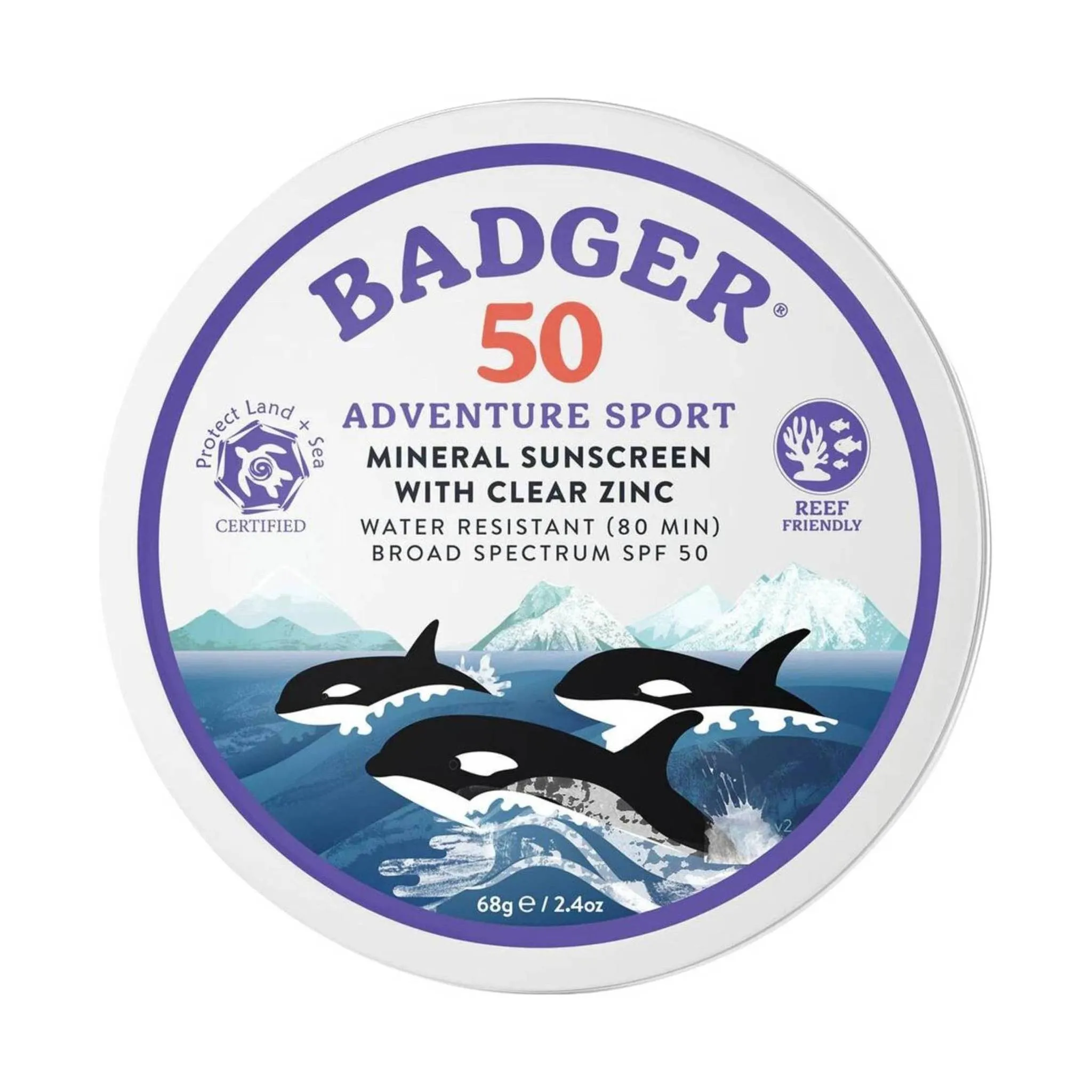 Badger Adventure Sport Mineral 2.4oz Sunscreen Tin SPF 50