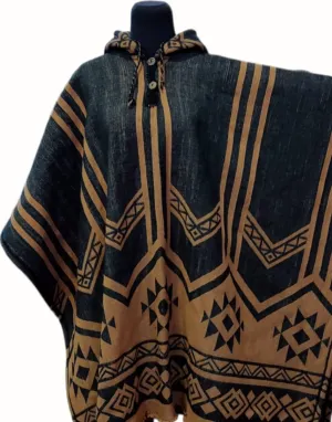 Black and Brown Pure Llama wool Ponchos