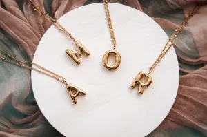 Bubble initial necklace