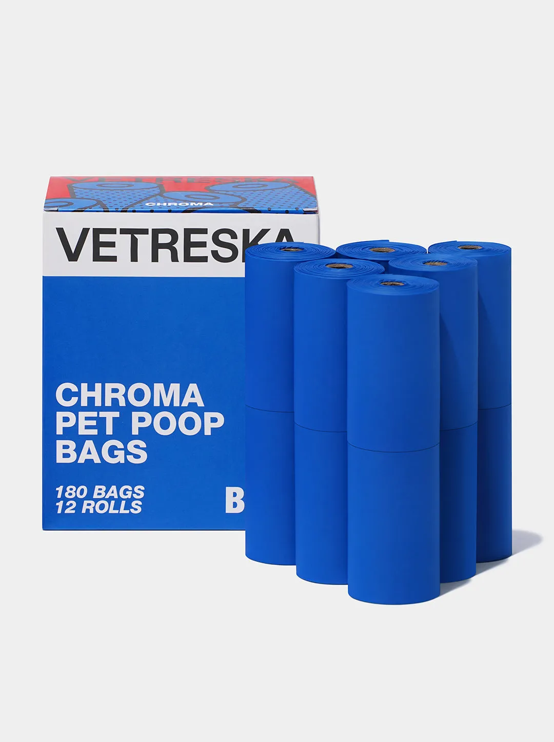 Chroma Pet Poop Bags Refill Set (12 Rolls) – Blue