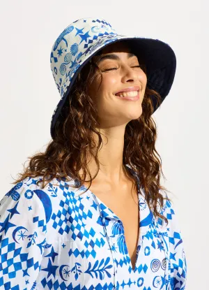 Corfu Reversible Bucket Hat - Azure