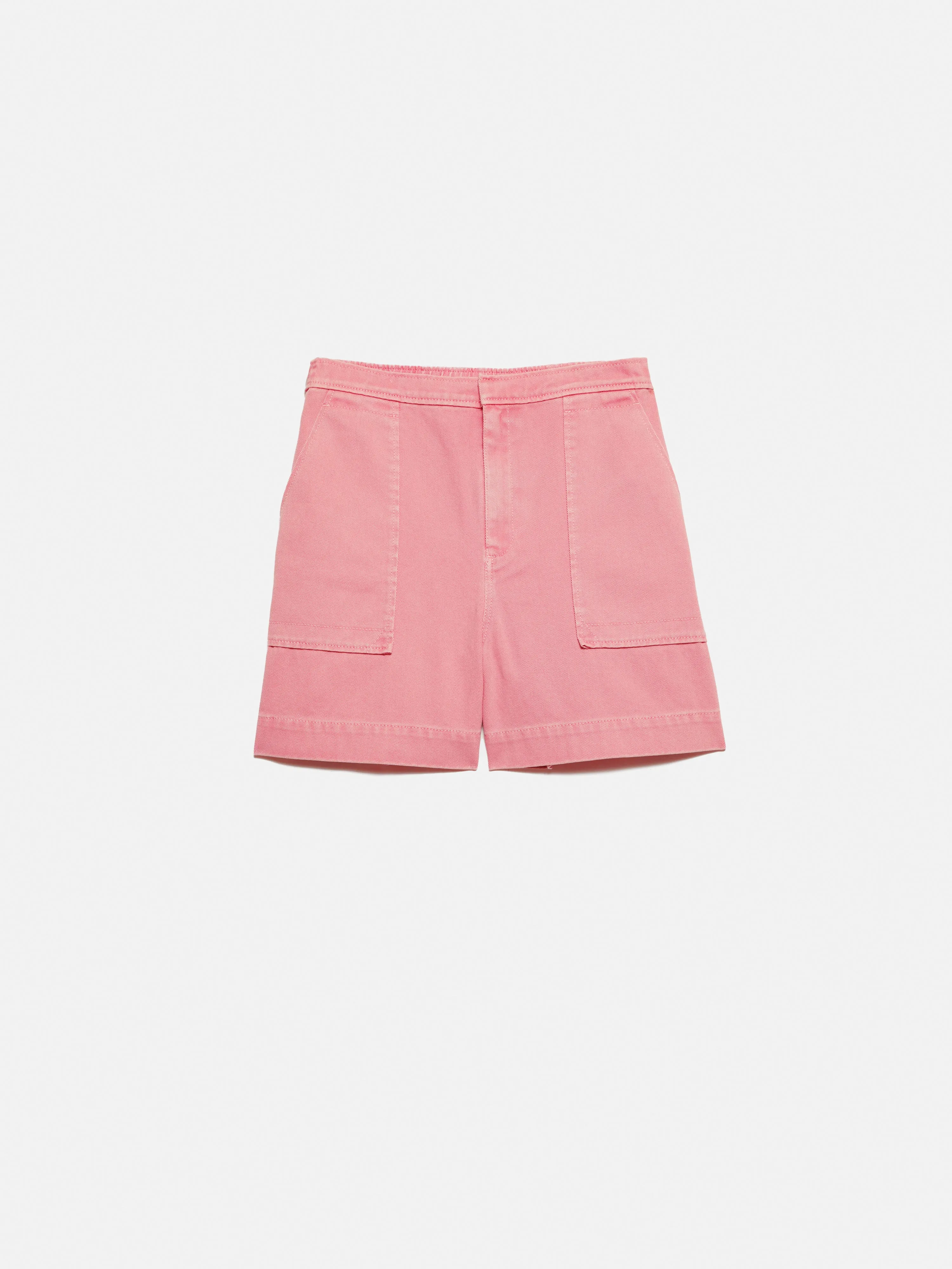 Denim Patch Pocket Shorts | Pink