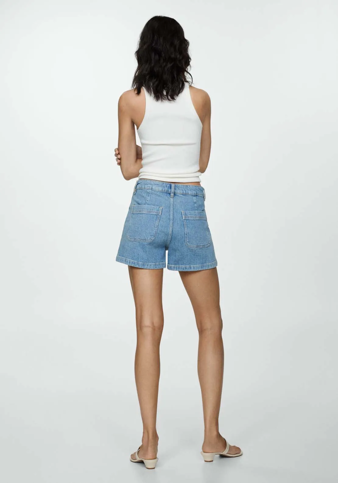 Denim shorts with pockets