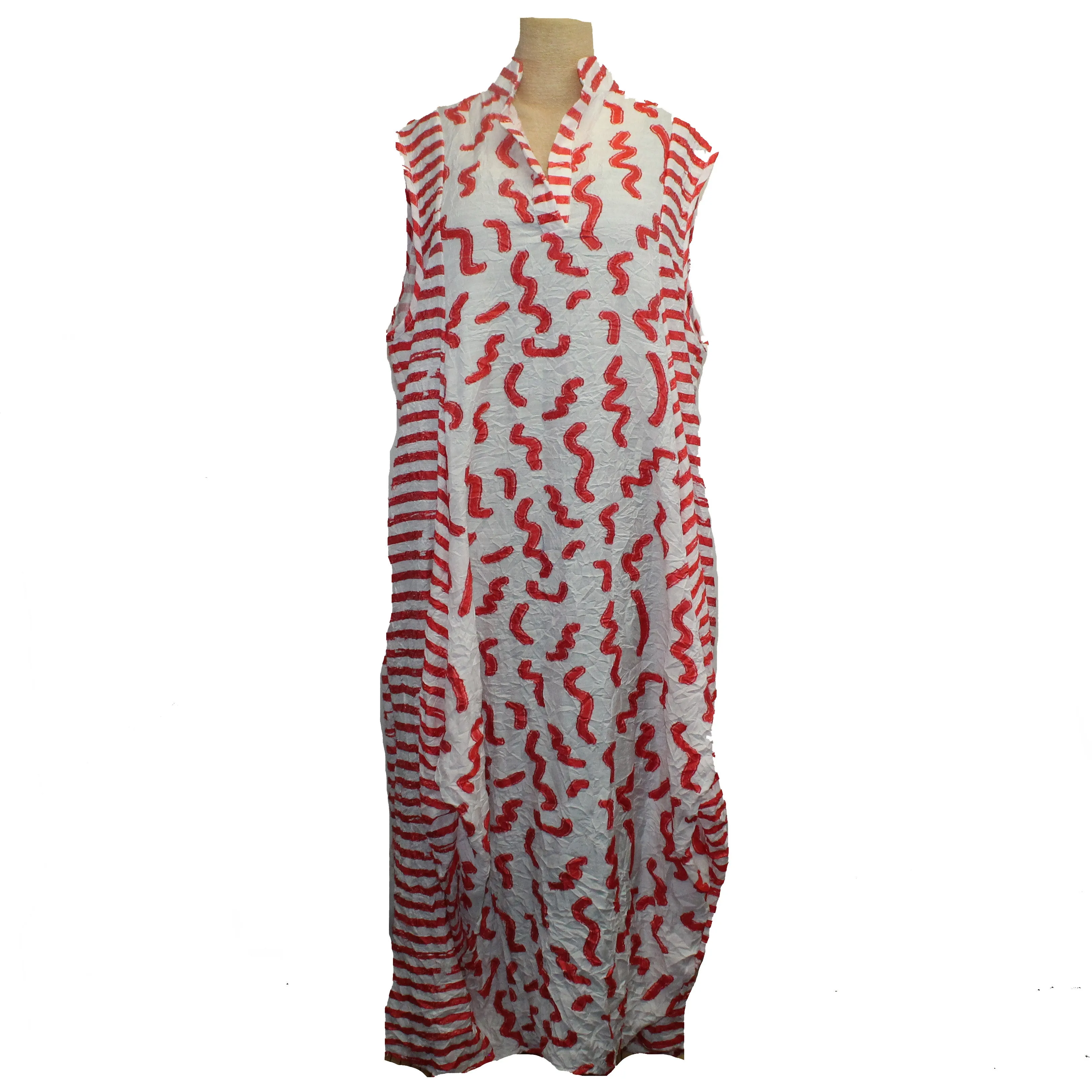 Dress To Kill Dress, Squiggle, White/Red, M/L