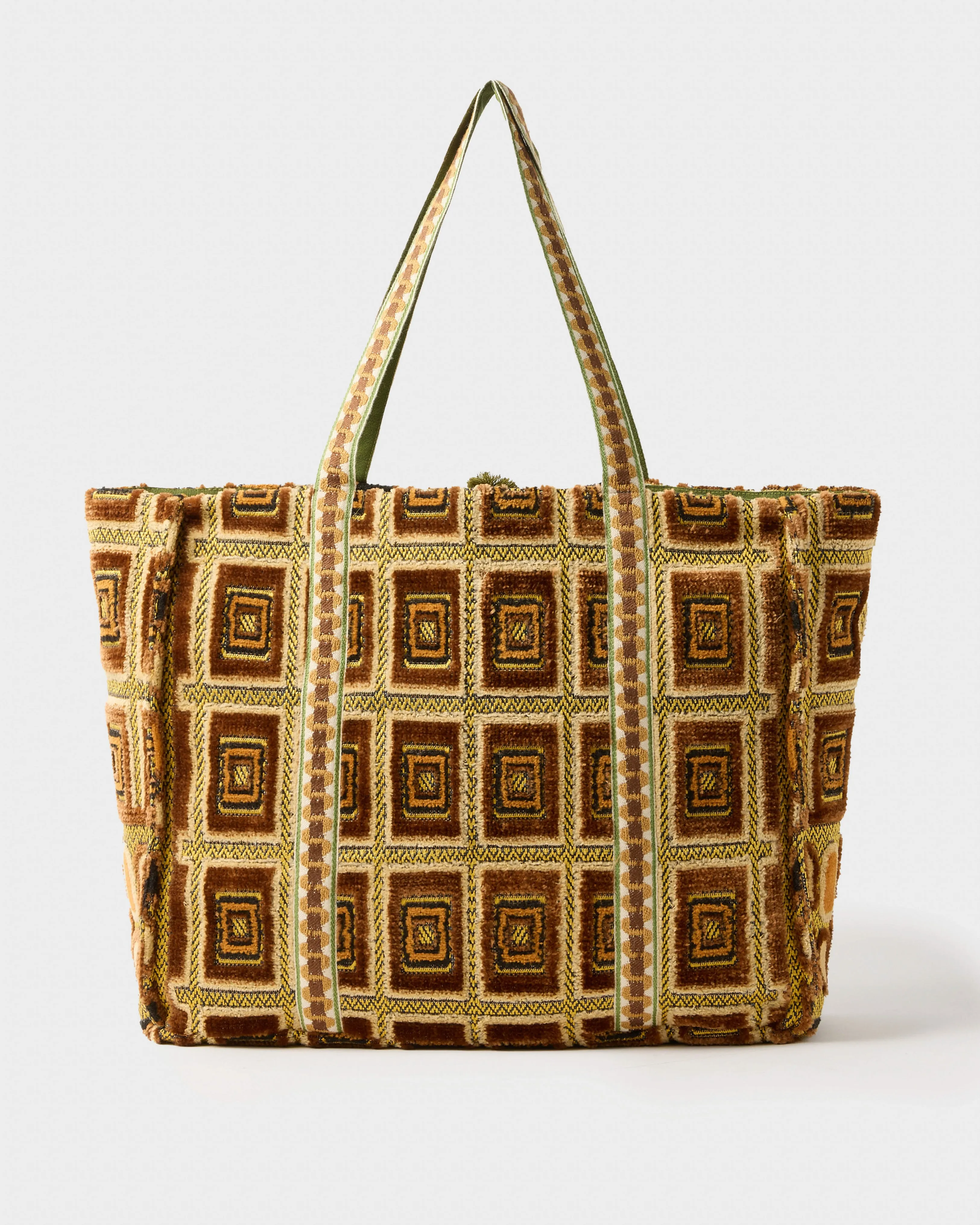 Gilla Velvet Tote Bag, Bronze