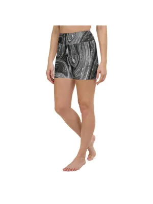 Grey Swirl Yoga Shorts