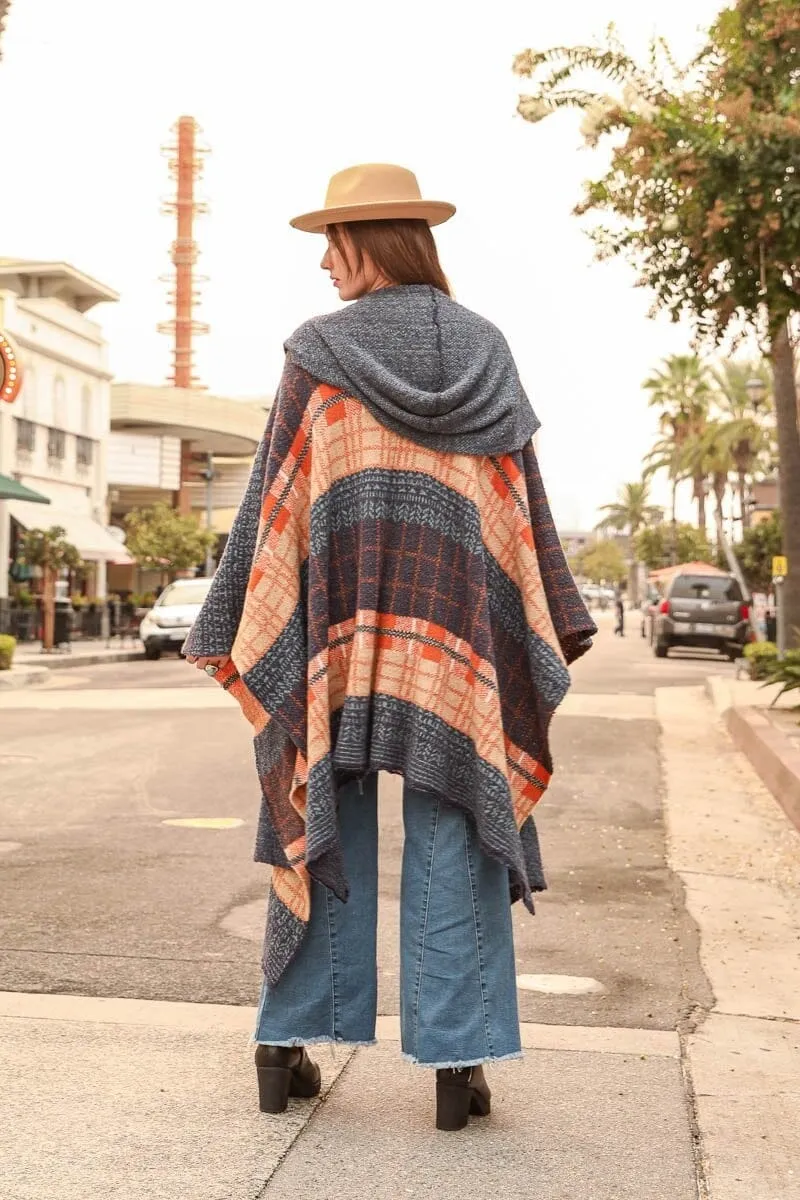 Hooded Tartan Ruana