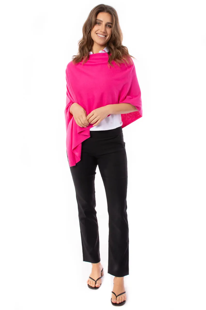 Hot Pink Cotton Cashmere Poncho