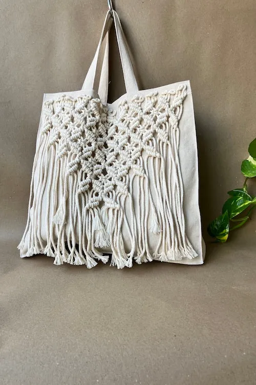 House Of Macrame 100% Cotton Grocery Tote Bag