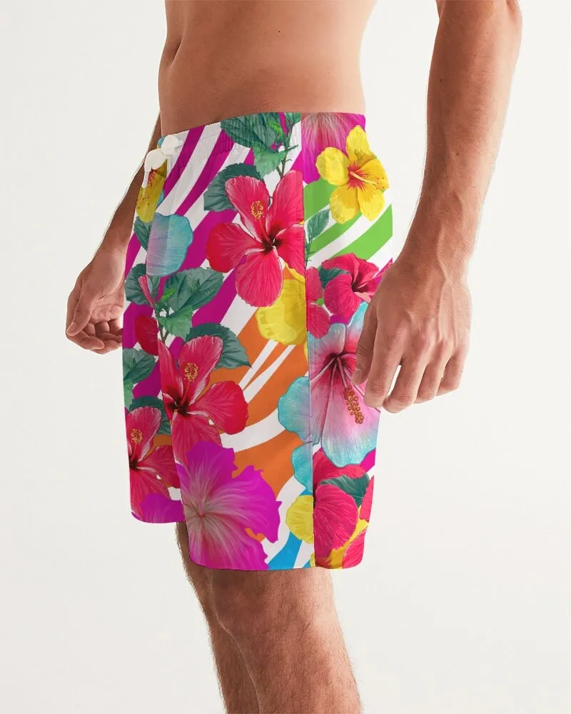 ISLAND FLOWERS COUPLES MATCHING SWIMSUITS