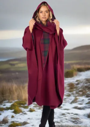 Jimmy Hourihan Claret Wool Walking Cape (No Pockets)