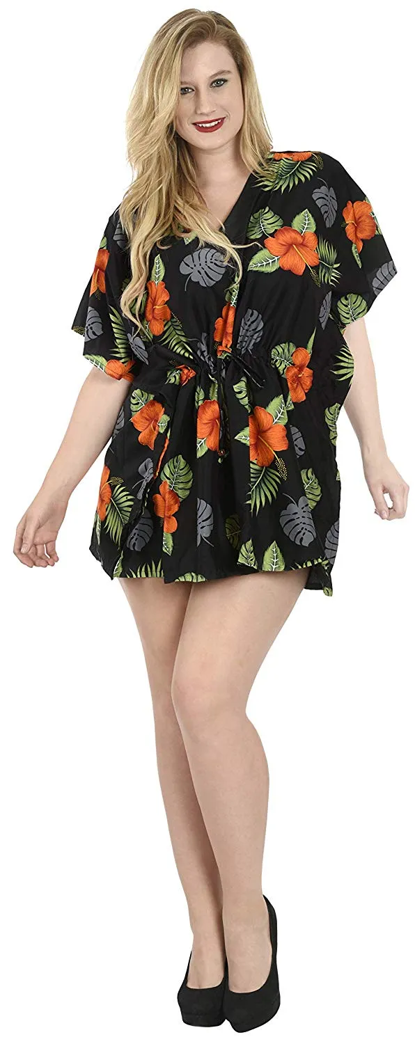 LA LEELA Cover up Beach Bikini Swimwear Swimsuit Kaftan Dress Women Printed