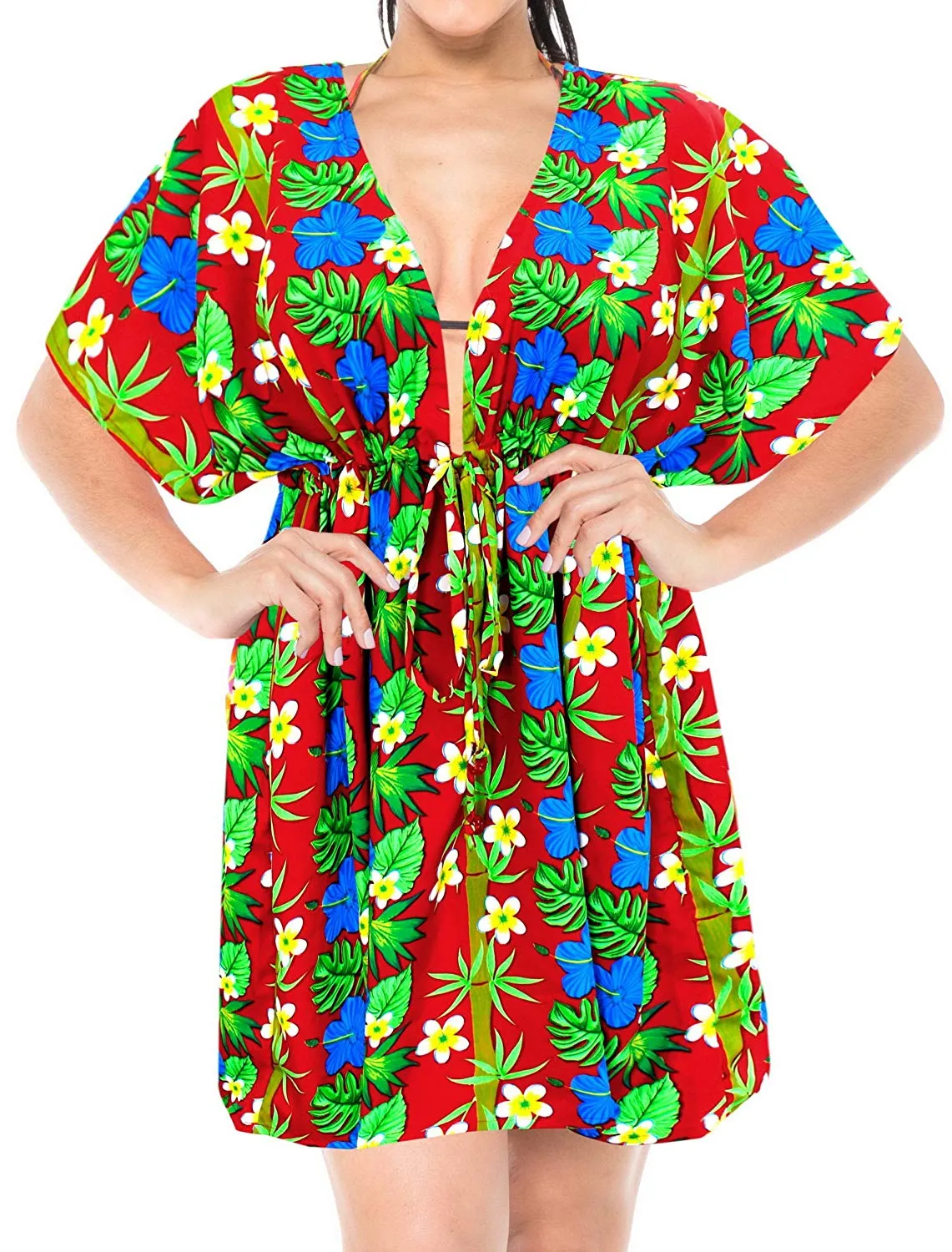 LA LEELA Cover up Beach Bikini Swimwear Swimsuit Kaftan Dress Women Printed