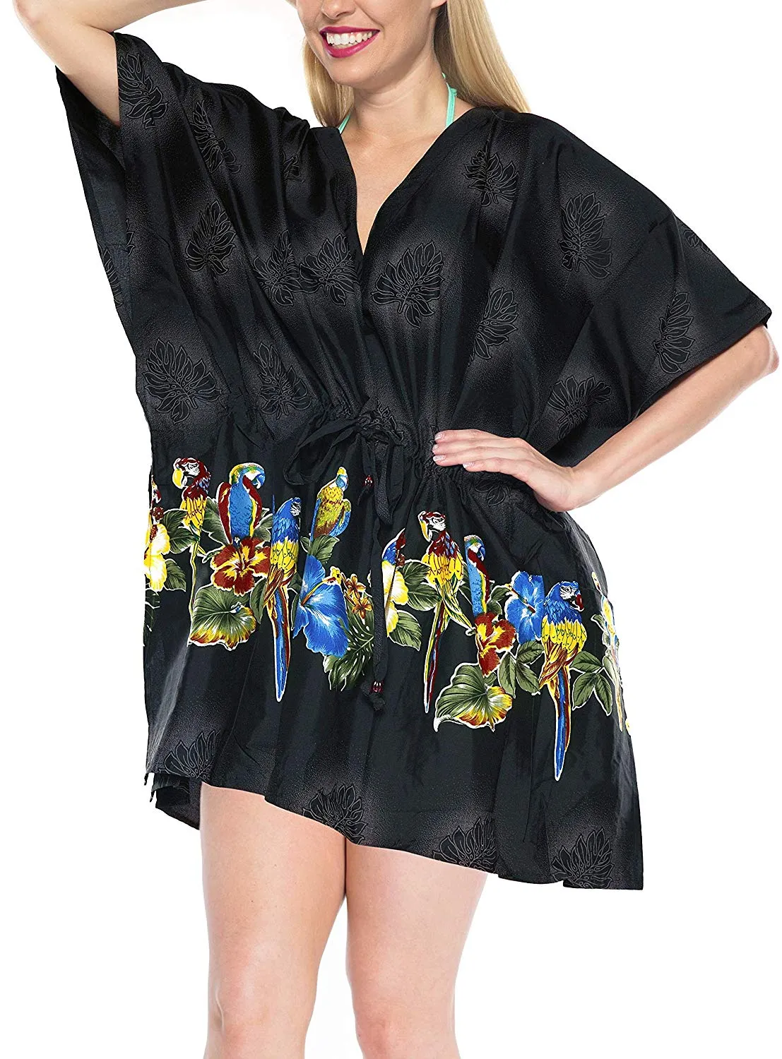 LA LEELA Cover up Beach Bikini Swimwear Swimsuit Kaftan Dress Women Printed