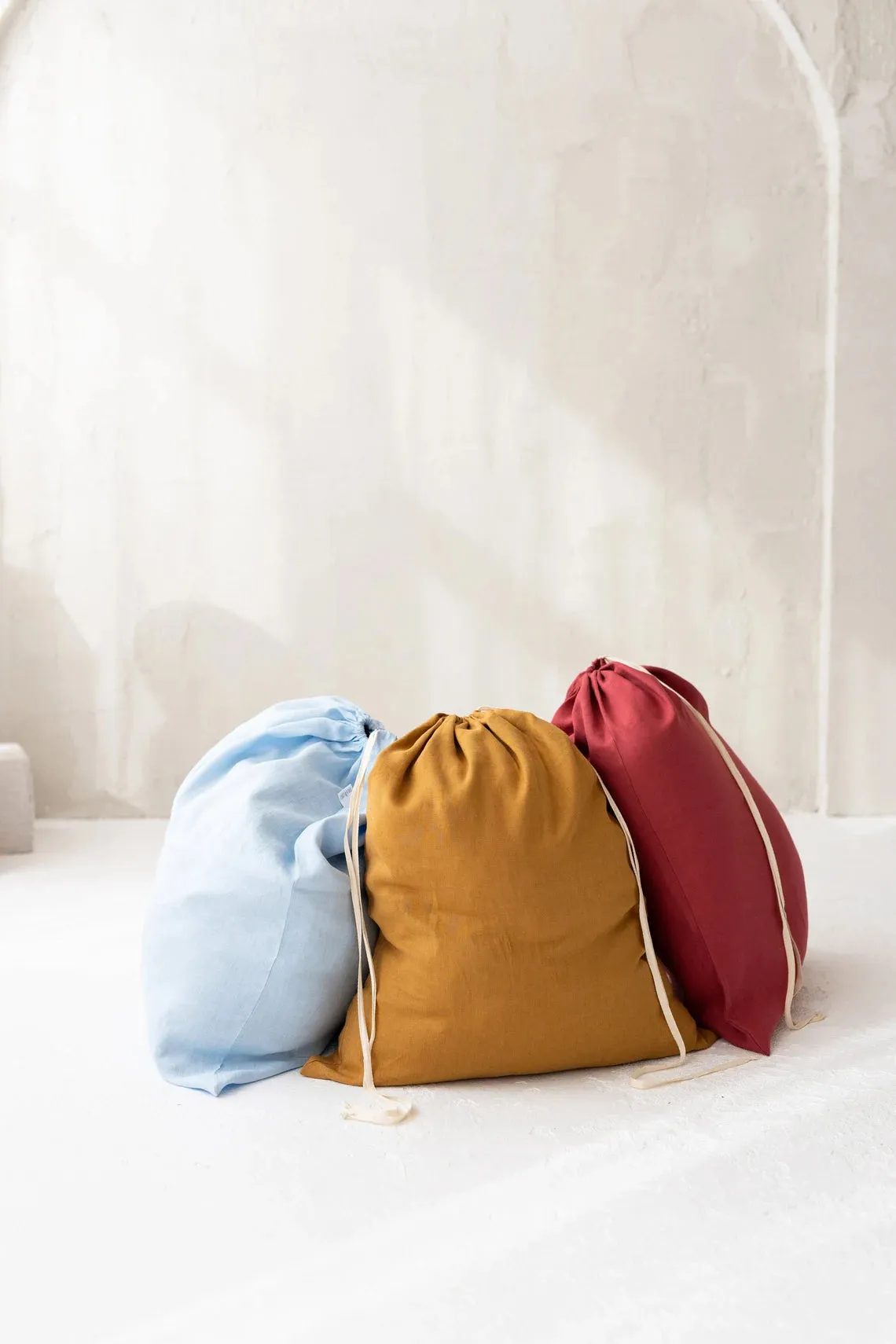 Linen Laundry Bag In Various Colors