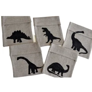 Lunch w/Dinosaur Friends - Linen Sandwich & Snack Bags