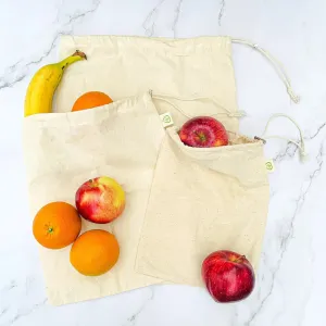 Organic Cotton Muslin Bags - Set of 3