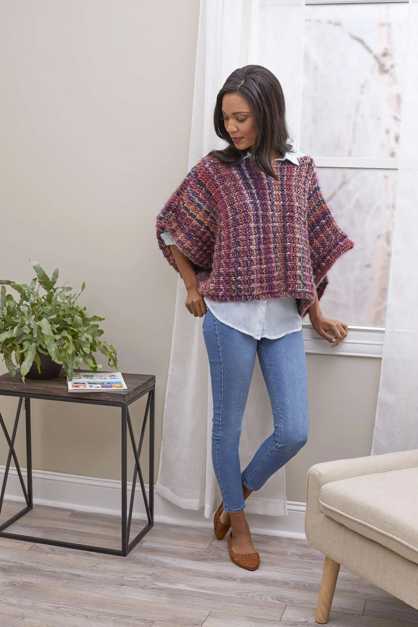 Red Heart Easy Boat Neck Poncho