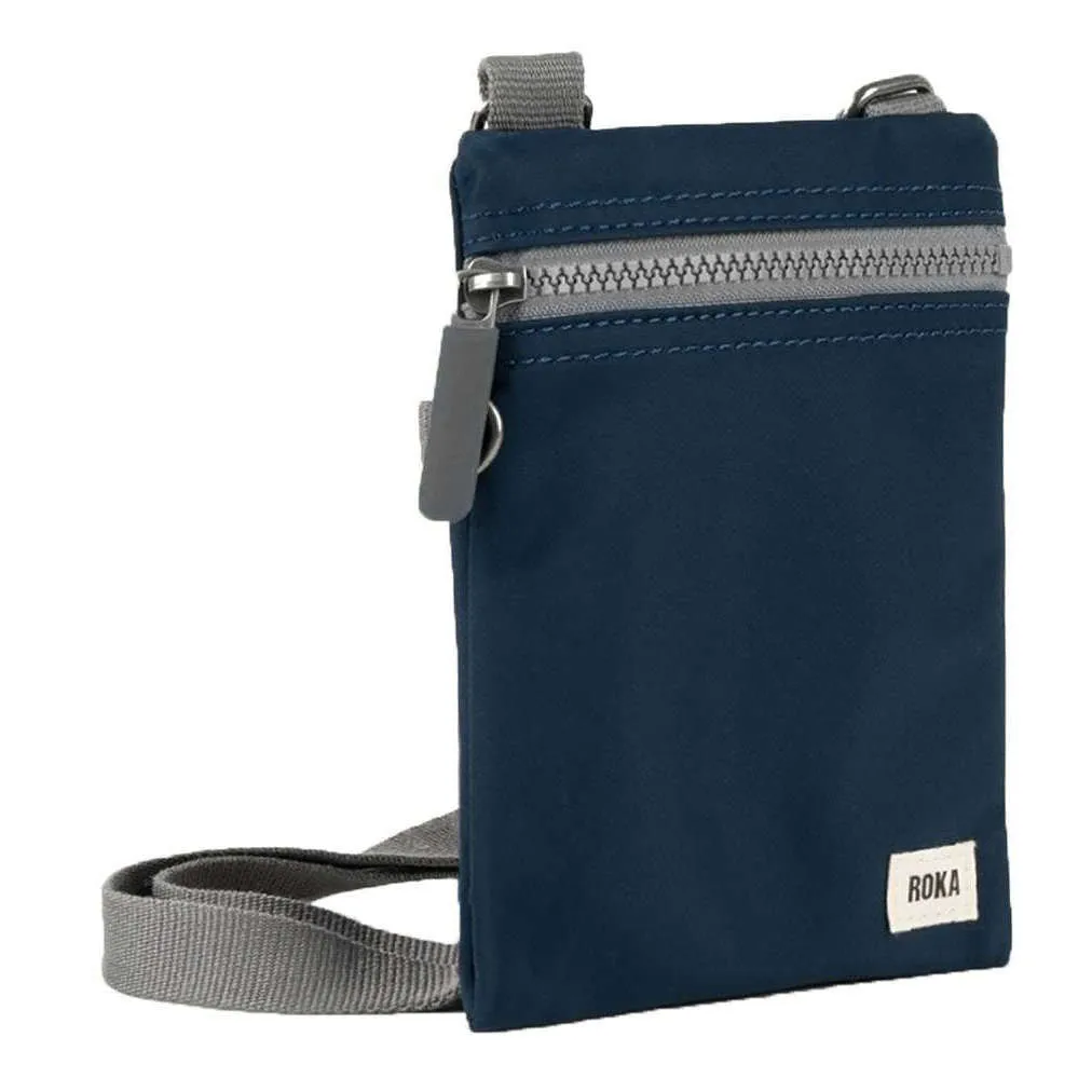 Roka Chelsea Sustainable Nylon Pocket Sling Bag - Midnight Navy