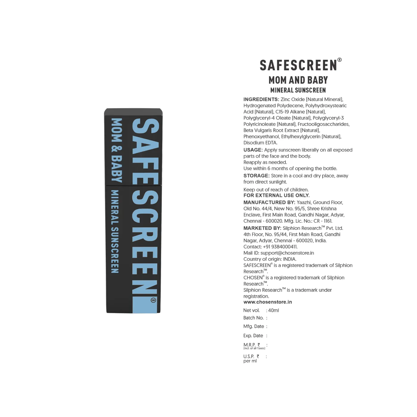 SAFESCREEN® Mom & Baby Mineral Sunscreen SPF 50 