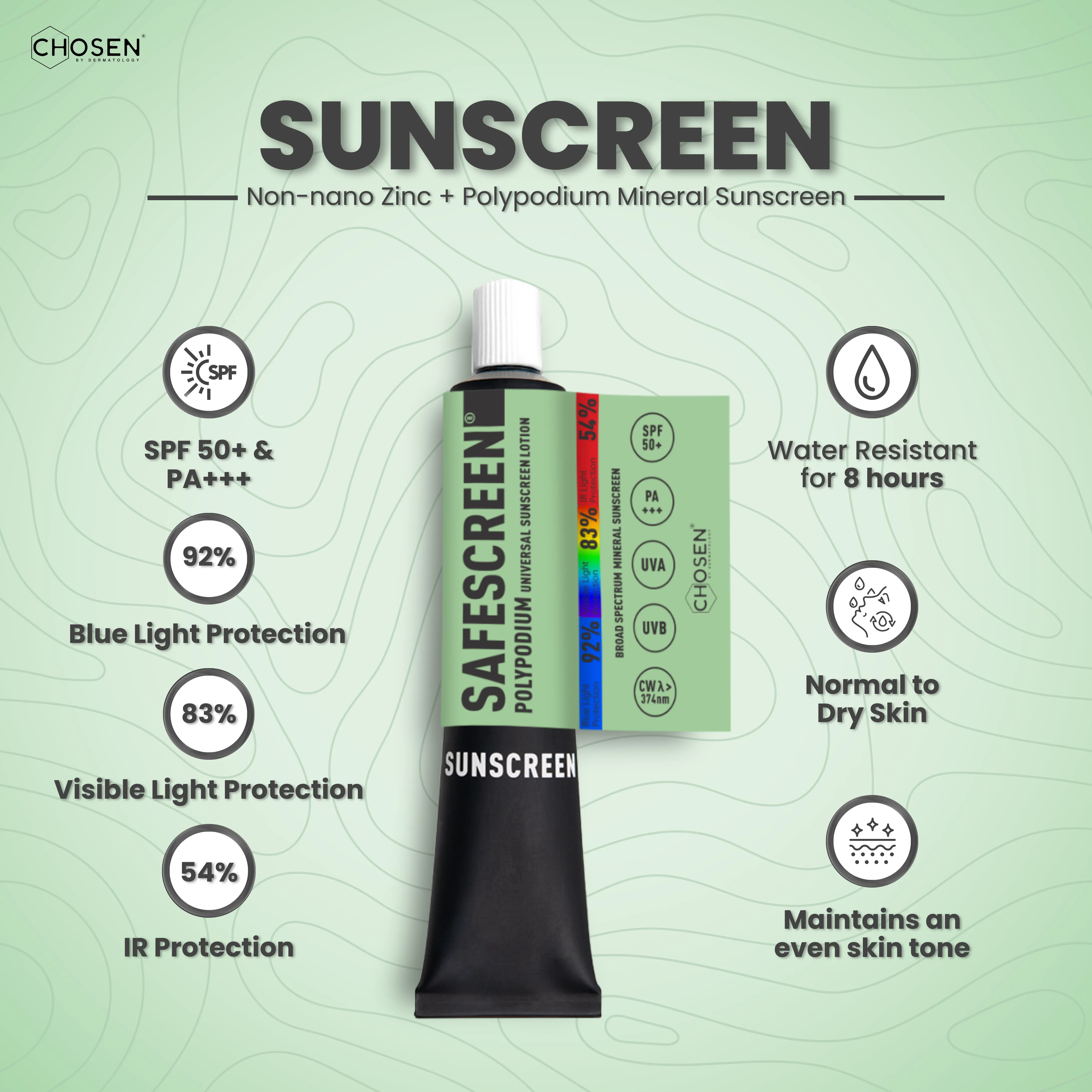 SAFESCREEN® Polypodium Universal Sunscreen Lotion SPF 50 