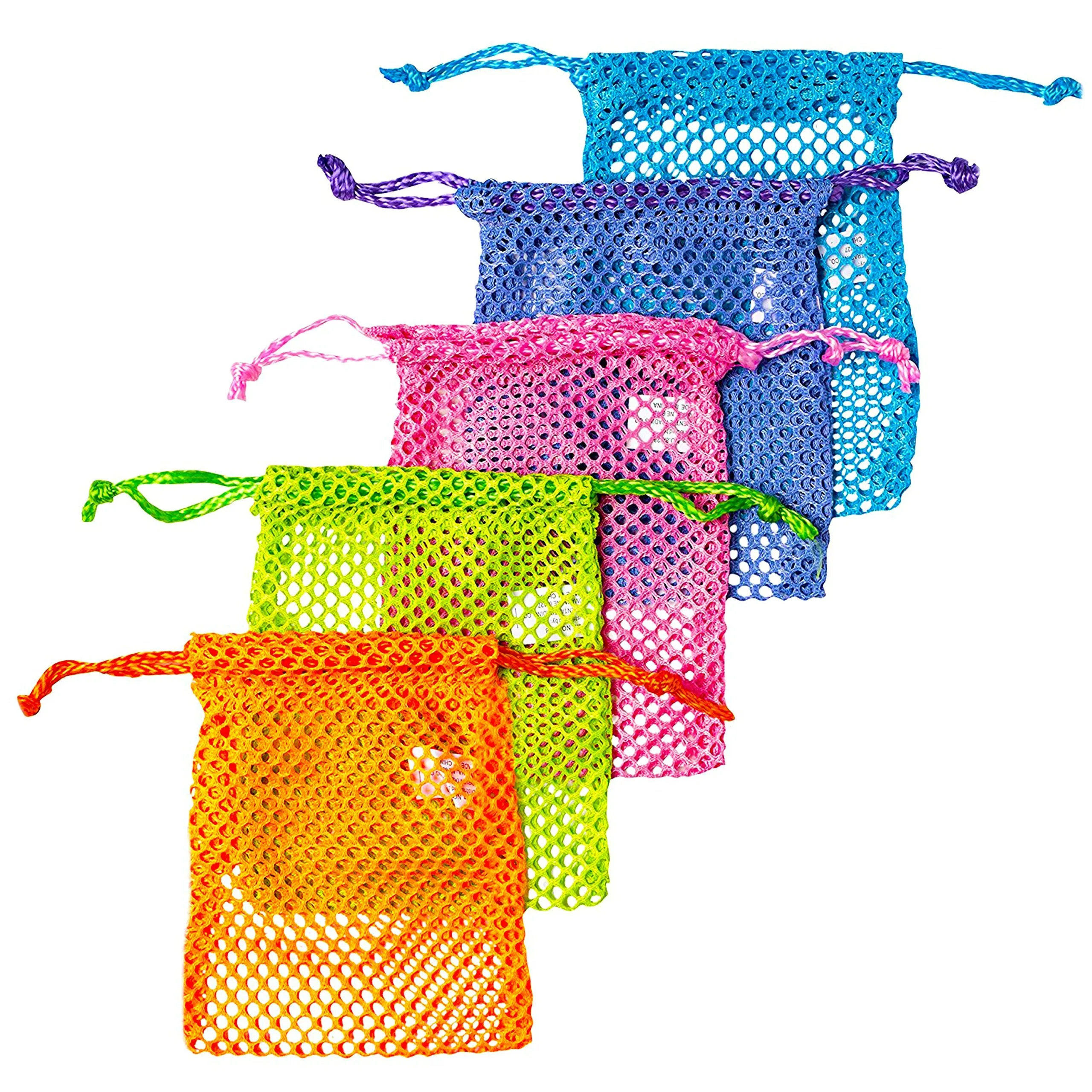 Splash Balls - Neon Drawstring Mesh Bag and Cool Water Balls for Pool - 12 Pack Set