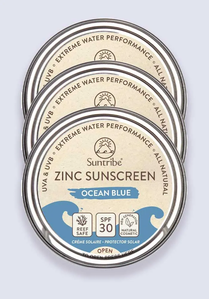 Suntribe Face & Sport Mineral Sunscreen Ocean Blue SPF 50 15g - 3 Pack Saver