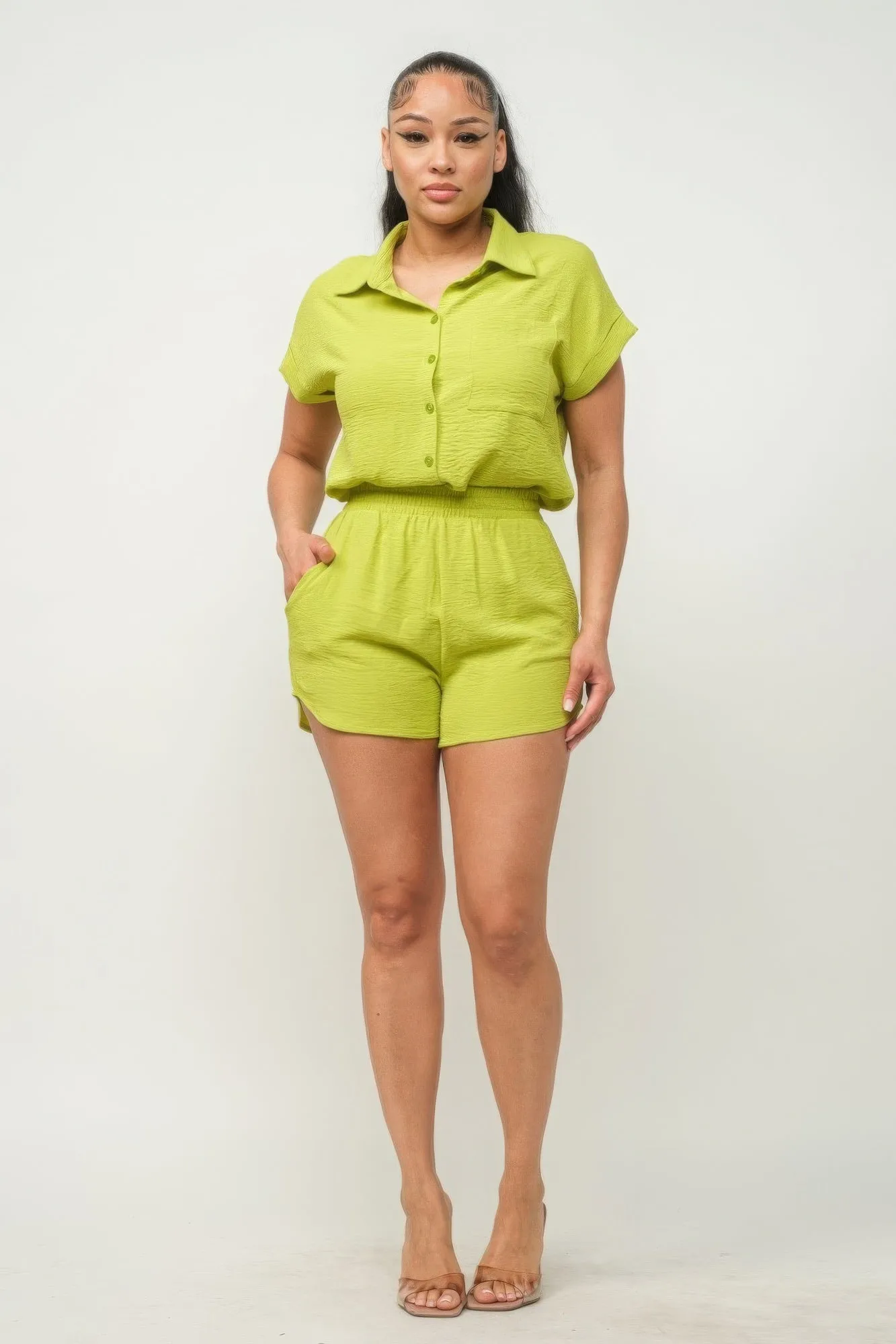 Women's Casual Summer Top & Shorts Set - Loose Fit Outfit