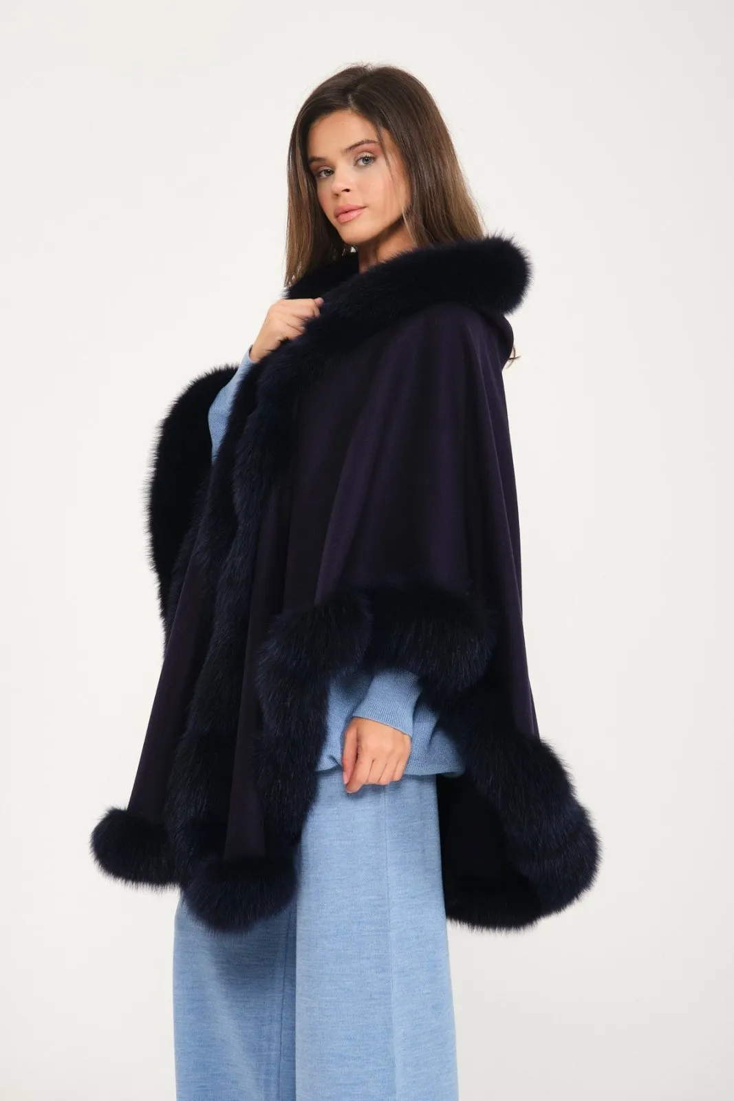 Wool & Fox Fur Poncho