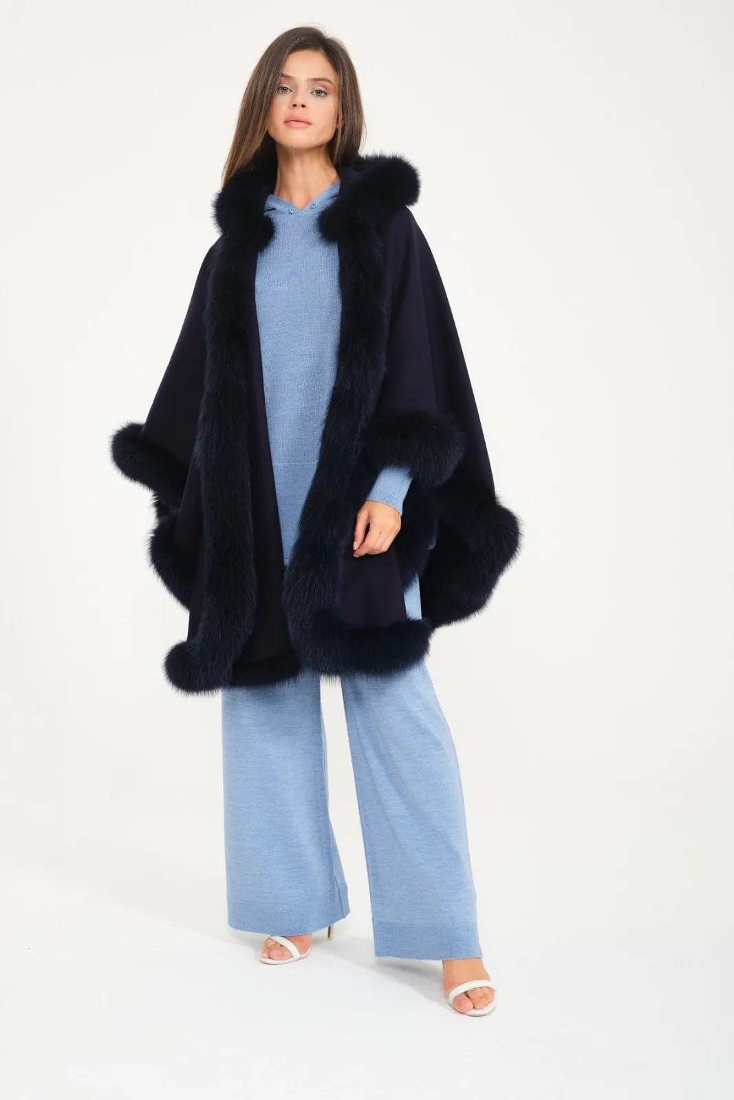 Wool & Fox Fur Poncho