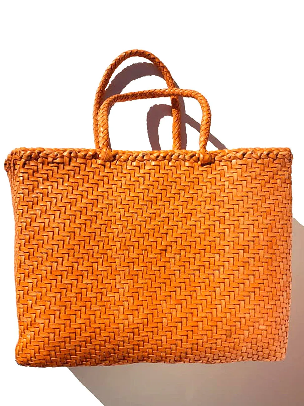 Woven Leather Medium Tote Bag