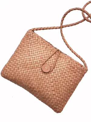 Woven Leather Mini Crossbody Bag