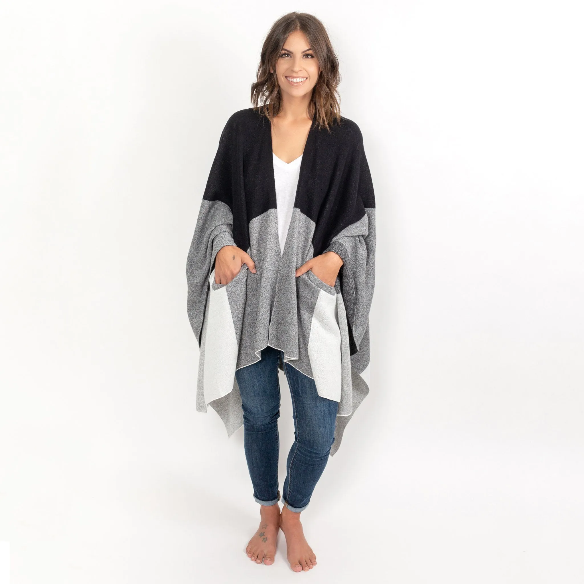 zestt Blanket Travel Wrap Black Colorblock