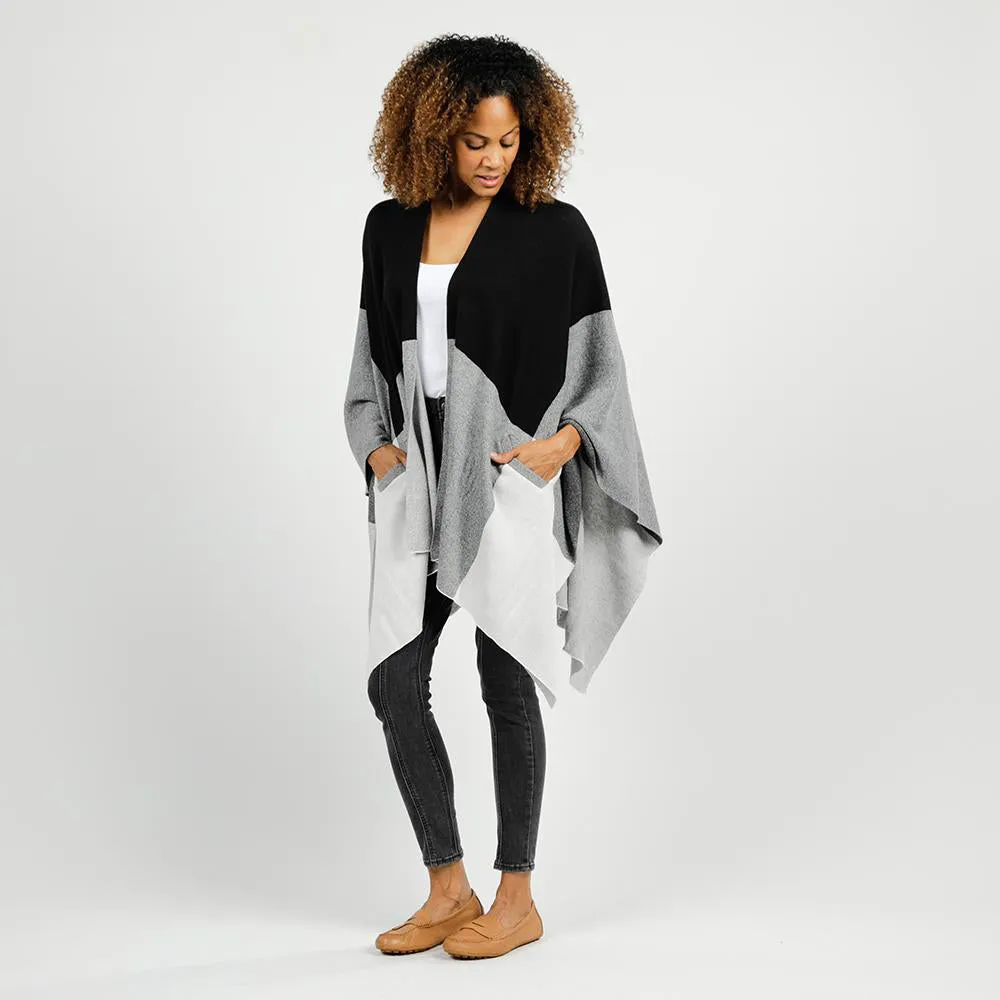 zestt Blanket Travel Wrap Black Colorblock