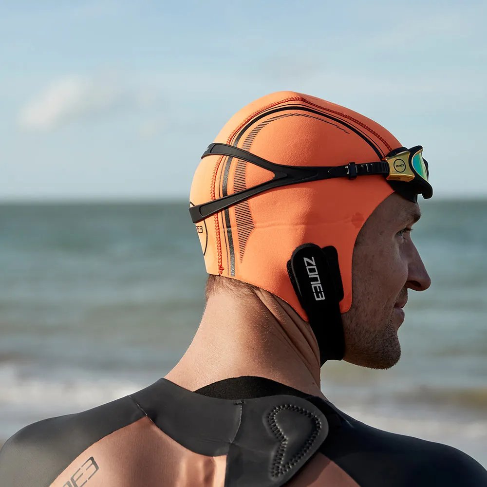 ZONE3 Orange Neoprene Swim Cap