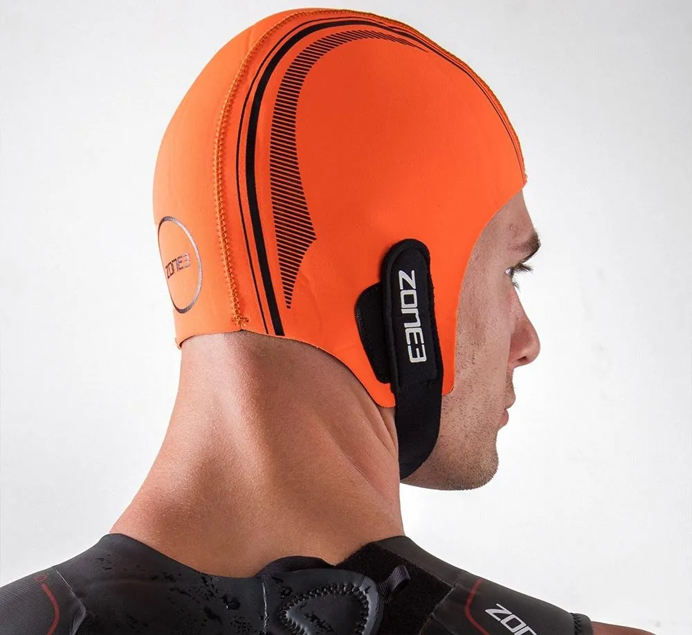 ZONE3 Orange Neoprene Swim Cap